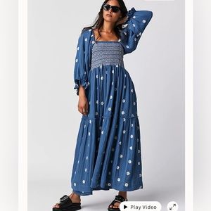 Free People Dahlia Embroidered Maxi Dress